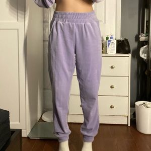 Playboy Y2K Lilac Velour Track Pants